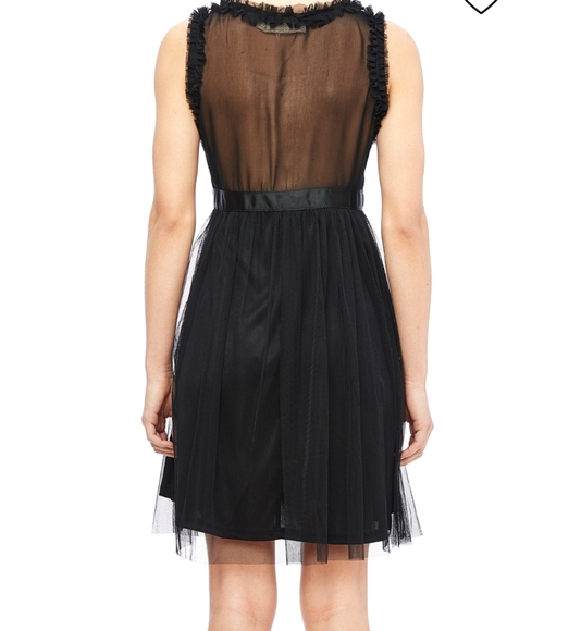 Modcloth black and white stripe tulle floral dress - Picture 5 of 7